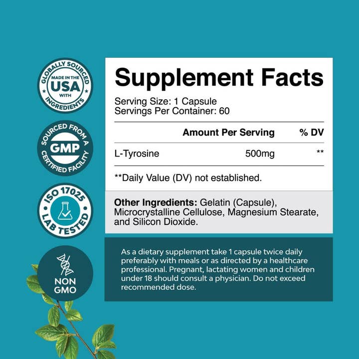 Nature's Craft - Wholesale Oral Supplement/Vitamin - L-Tyrosine Capsules – Mental Energy & Mood Amino Acid