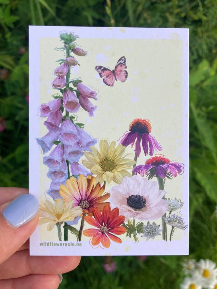 Postcard A7 # 0023 for wholesale by Wildflower Oslo