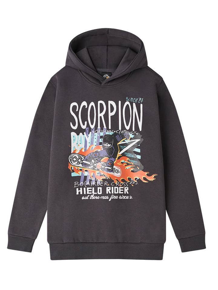 Felpa con cappuccio "Flames Rider" bambino per la vendita all'ingrosso da parte di Scorpion Bay