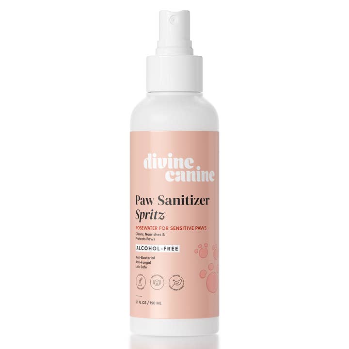Paw Sanitizer Spritz - Sensitive with Rosewater for wholesale by Divine Canine