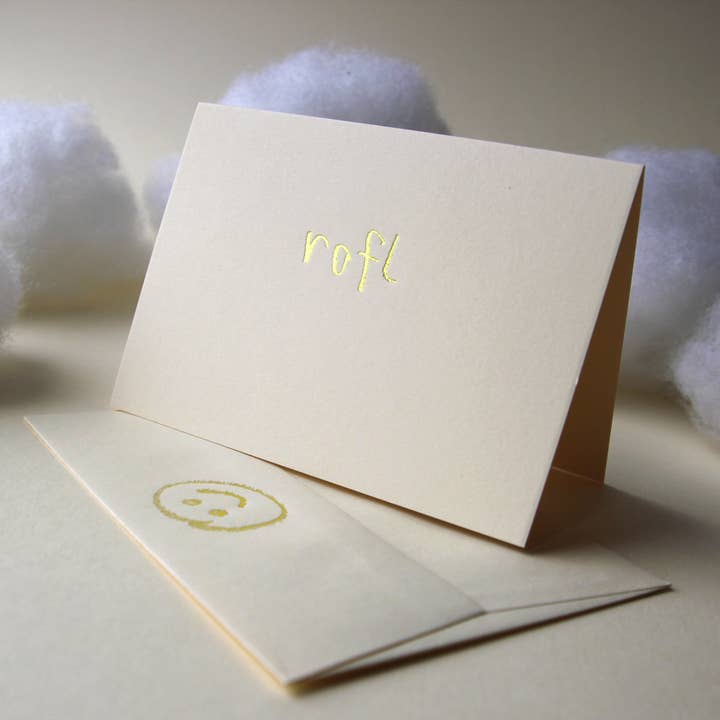 rofl - Hand Foiled Card for wholesale by Text From A Friend