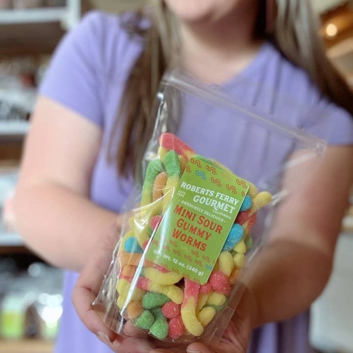 Sour Mini Gummy Worms for wholesale by Roberts Ferry Gourmet