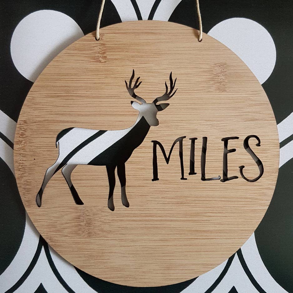 Little Birdy Finds - Wholesale Wall Decor - Kids & Baby - Personalised Wooden Wall Hanging - DEER/STAG0