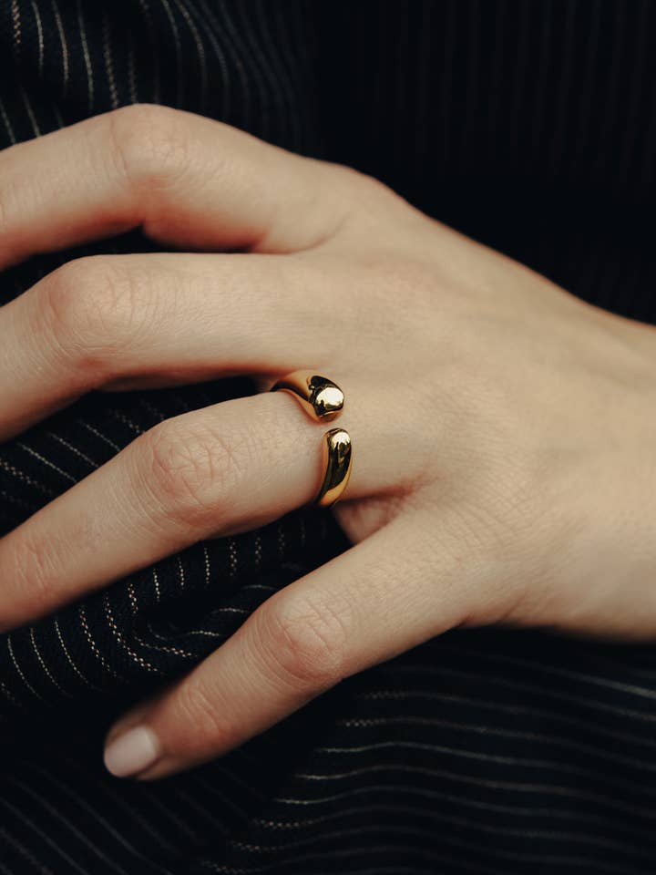 Gold Open Dome Ring, Waterproof for wholesale by Nordic Muse