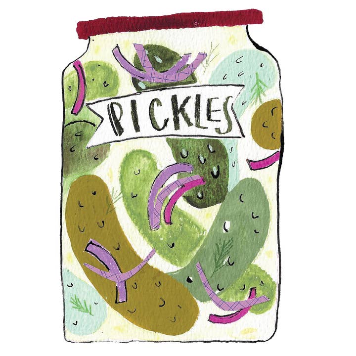 Pickle Sticker for wholesale by Courtney Kendall Art