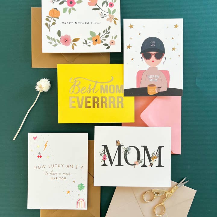 Ginger P. Designs - Wholesale Mother's Day Card - Best Mom Everrrr Greeting Cards Mothers Day/Birthday Card1