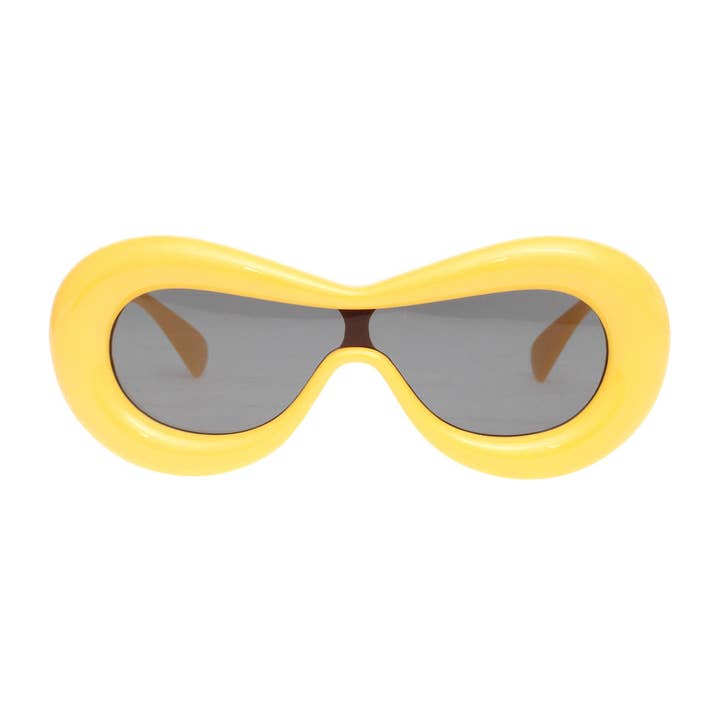 Giallo Occhiali da sole con montatura gialla imbottita visiera per donna in vendita all'ingrosso su Faire