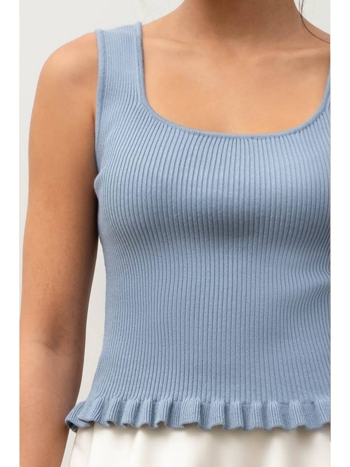 The Workshop Studio – Engroshandel Strikket top - Dame – SALAT KANT ÆRMELØS SWEATER STRIKKET TOP3