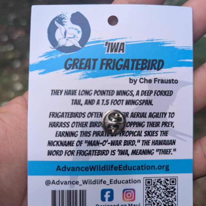 Advance Wildlife Education LLC - Wholesale Lapel Pin/Button - Enamel Pin Great Frigate Bird Iwa1