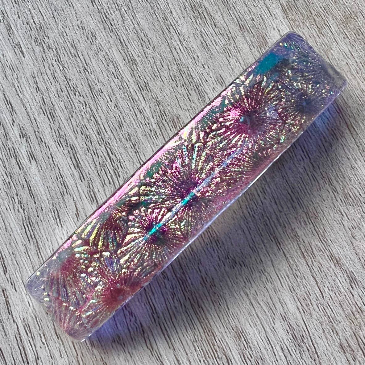 Glass Town USA - Wholesale Barrette - Women's - Barrettes Dichroic Glass Florentine Large Size10