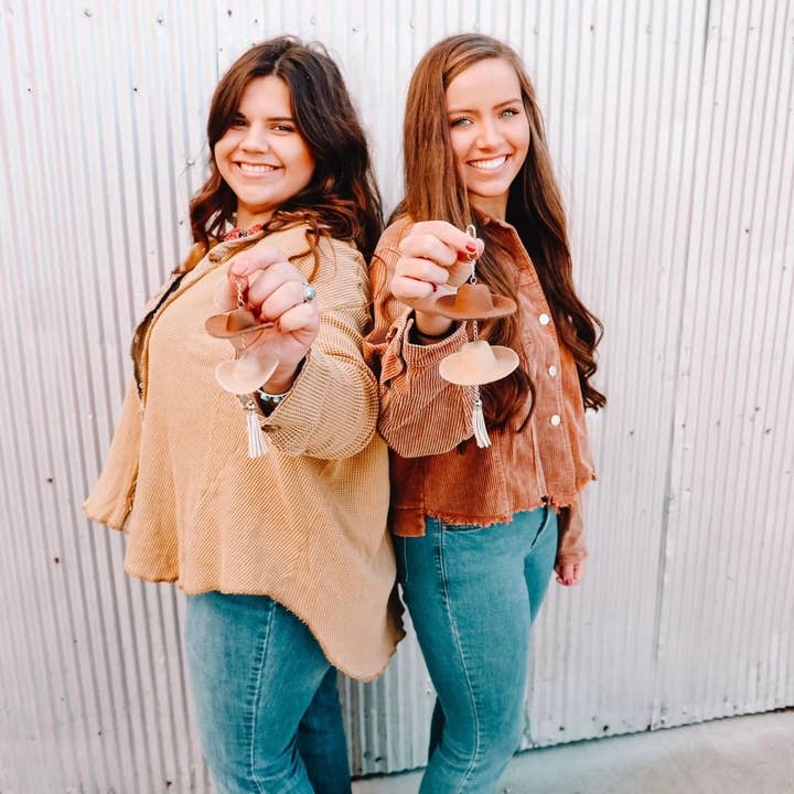 The Front Porch Label - Wholesale Car Decorative Charm - Unisex - Brown & Stone Cowboy Hat Rearview Mirror Charm2