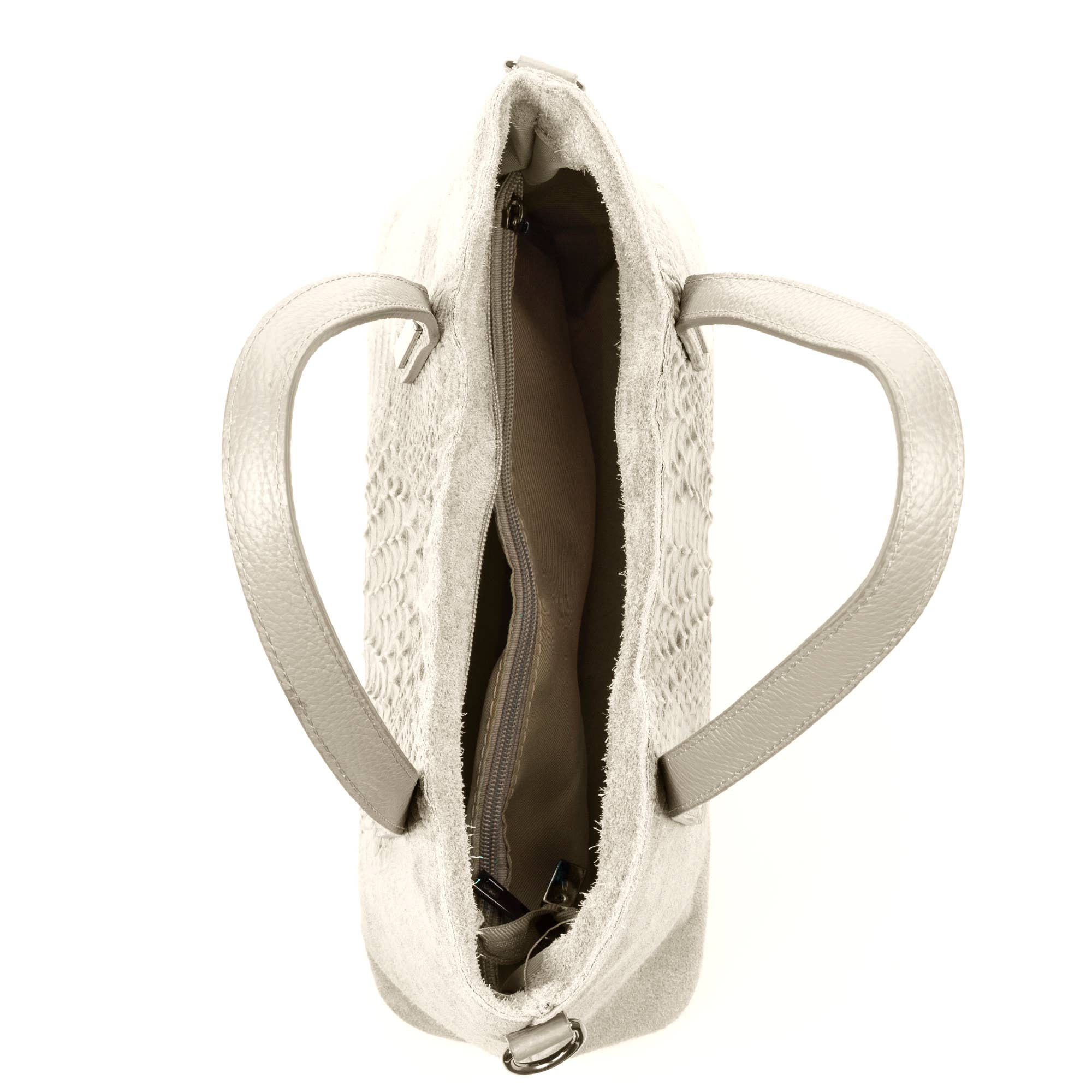 FIRENZE ARTEGIANI - Vente Sac à main avec poignée sur le dessus – femme - Fiesole sac cabas Femme. Cuir véritable Suède Crocodile.10