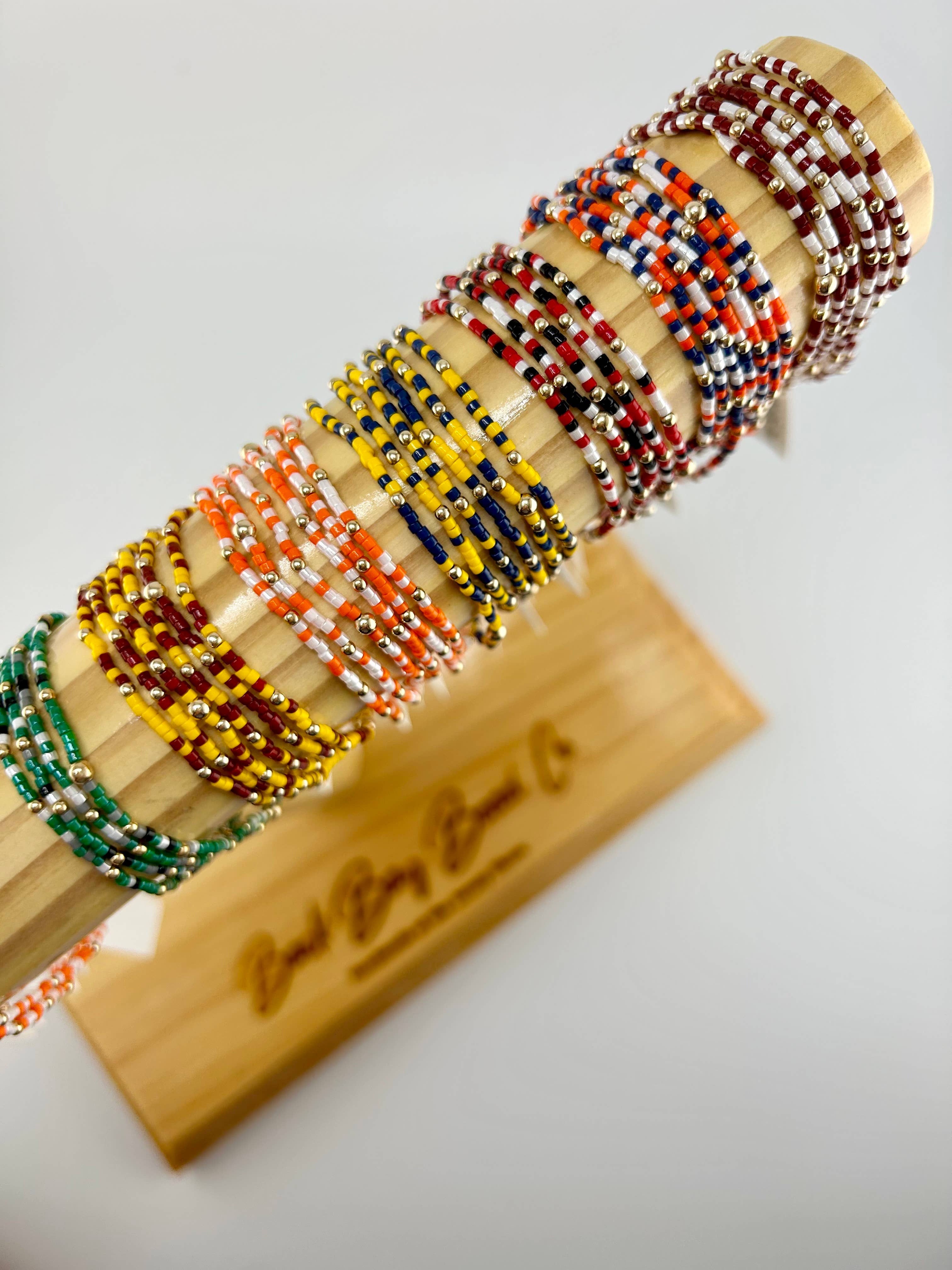 Back Bay Bead Company - Wholesale Beaded Bracelet - Game Day Bracelets Seed Bead Gold Filled Stretch Bracelets 11