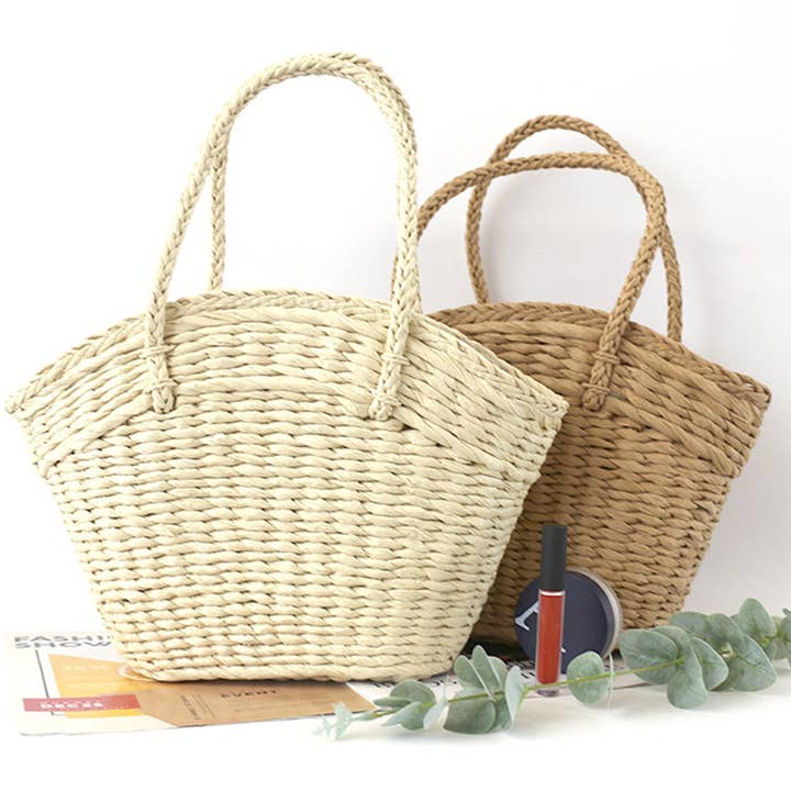 ACCITY - Wholesale Beach Bag - SUMMER WOVEN CASUAL STRAW TOTE BAG_CWAB08051