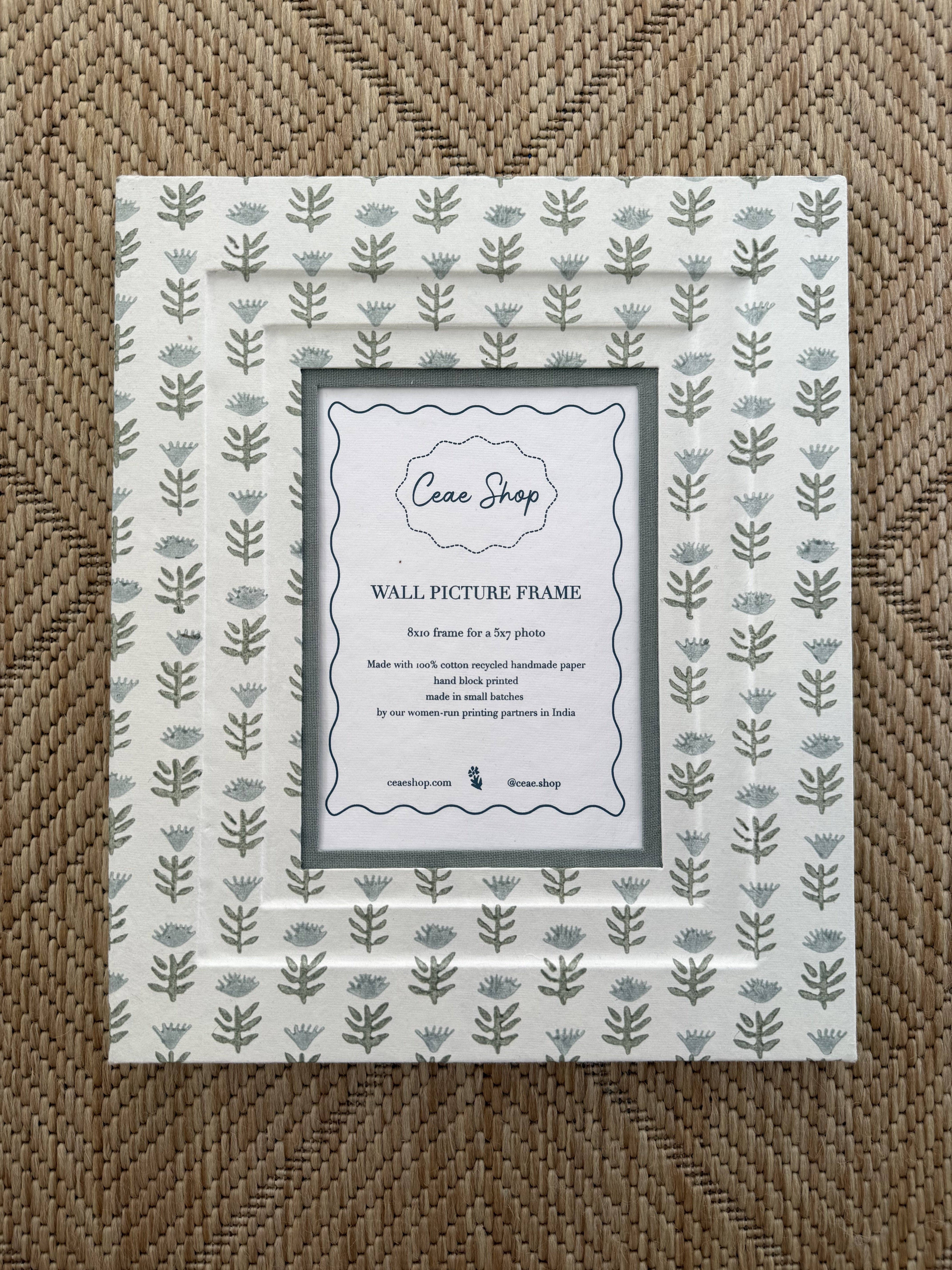 Block Printed Wall Picture Frame in Claire Serene for wholesale on Faire1