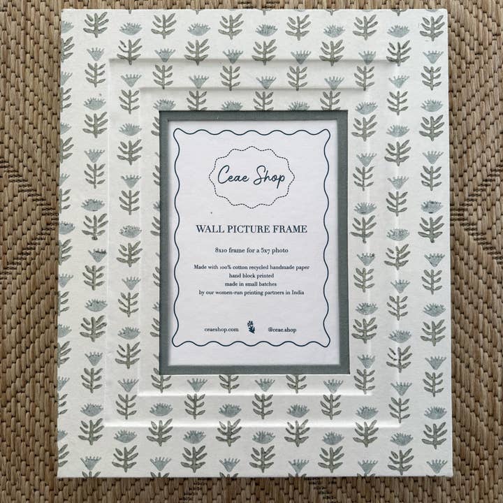 Block Printed Wall Picture Frame in Claire Serene for wholesale on Faire1