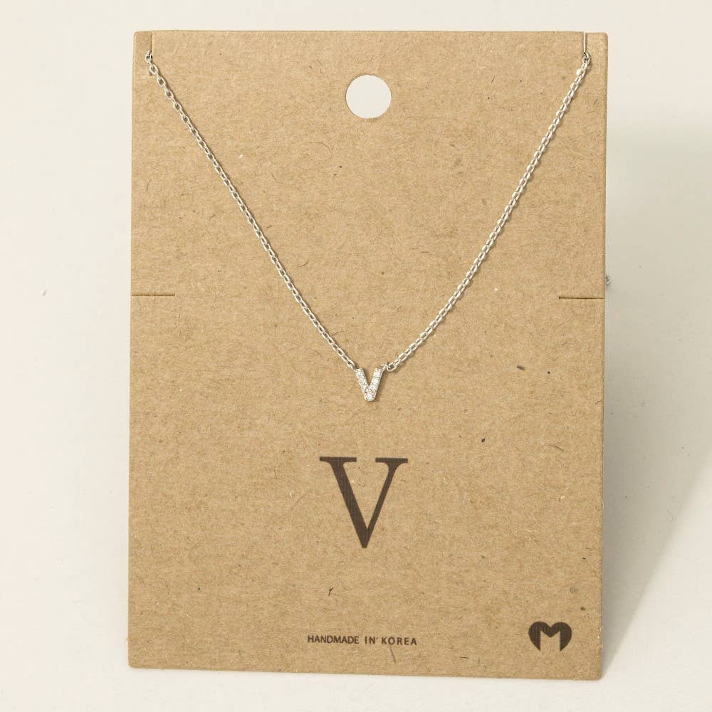 Fame Accessories - Vendita all'ingrosso Collana con ciondolo/pendaglio - Mini collana iniziale con strass45