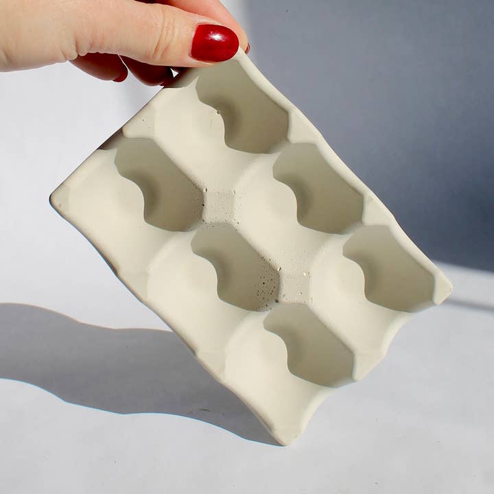 Concrete Egg Carton in Gray for wholesale by House of Ivy