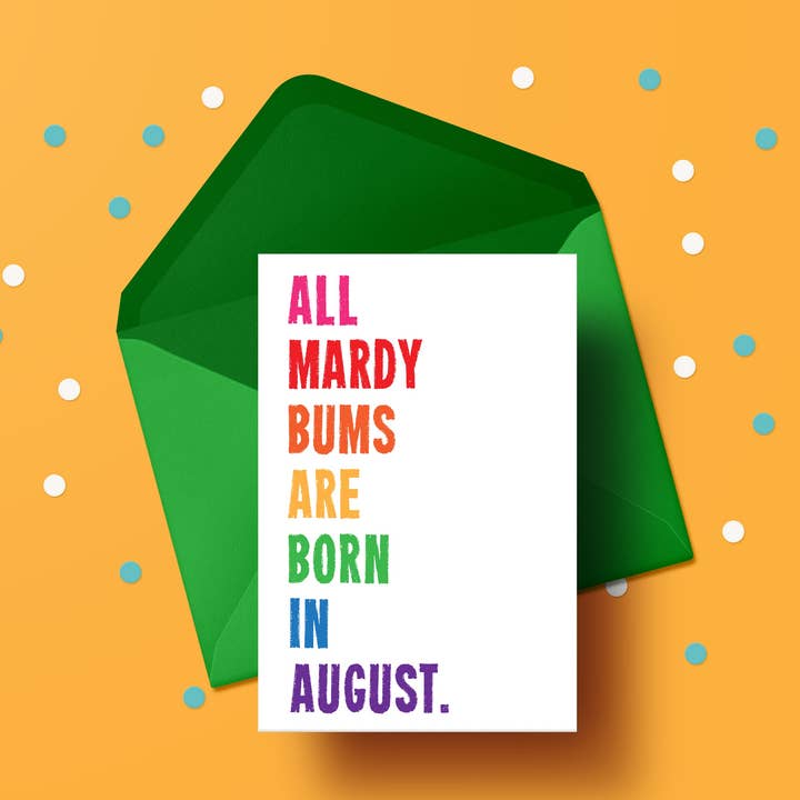 All Mardy Bums are born in - BIRTHDAY CARD for wholesale by Dukki Gifts