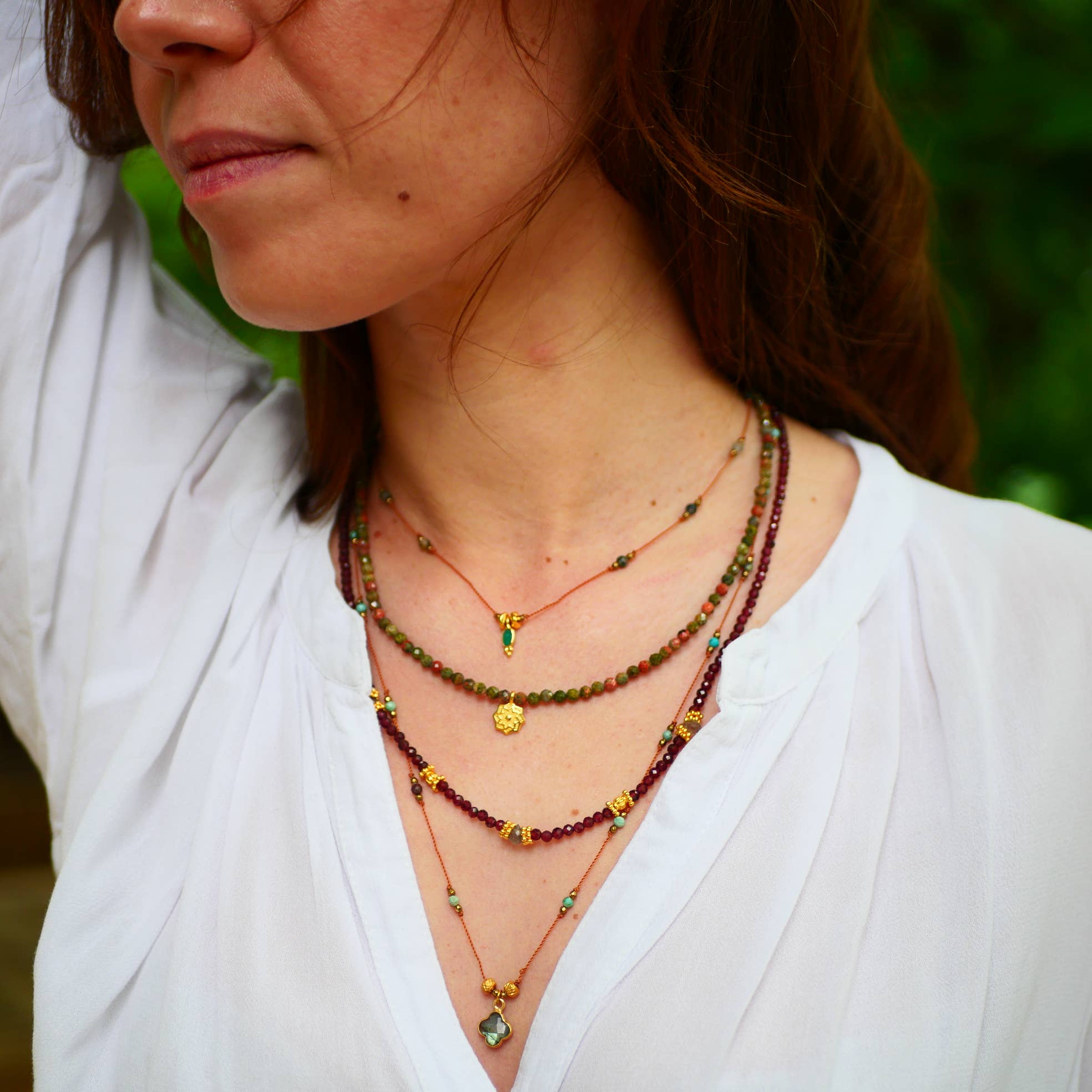 GINANDGER - Wholesale Pendant/Charm Necklace - ABOLI UNAKITE OR MOONSTONE NECKLACE4