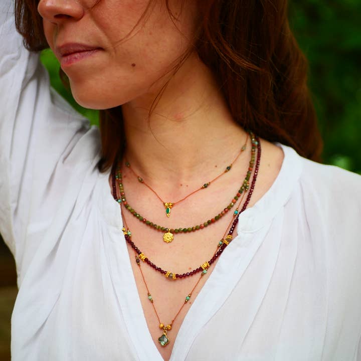 GINANDGER - Wholesale Pendant/Charm Necklace - ABOLI UNAKITE OR MOONSTONE NECKLACE4