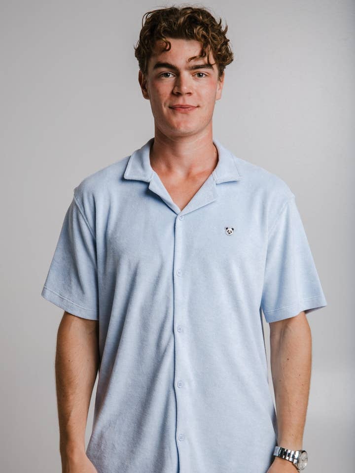 Panda Terry Skjorta - Ljusblå för wholesale av Sossu