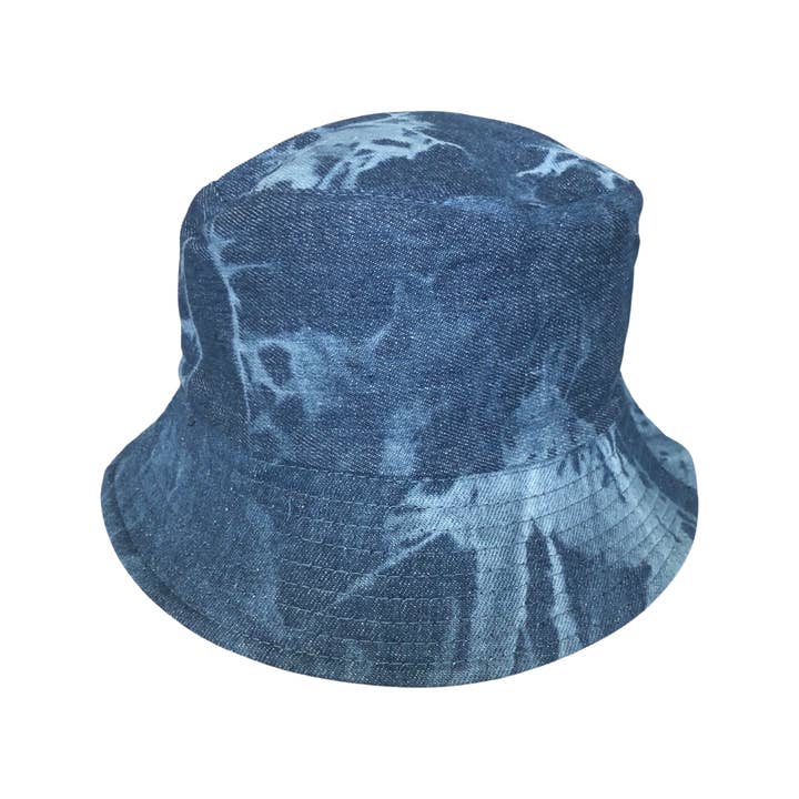Tie-Dye Medium Wash Reversible Bucket hat for wholesale by Jak & Fox