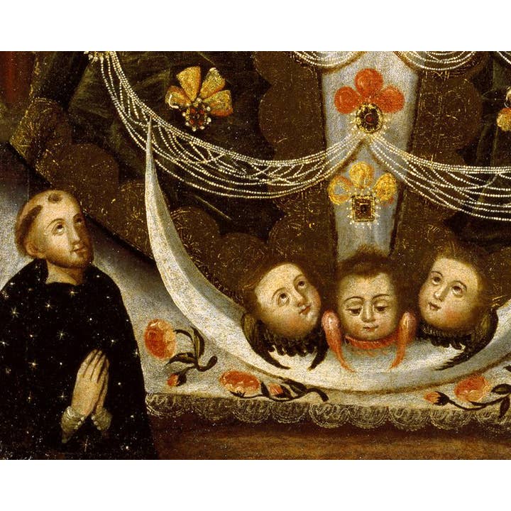 Rock Paper Scissors Wall Art - Vendita all'ingrosso Dipinti/Disegni - Pittura statua della signora di Pomata | Gesù bambino | Arte popolare peruviana | Icona religiosa vintage | Arte murale cristiana | Arte antica latinoamericana