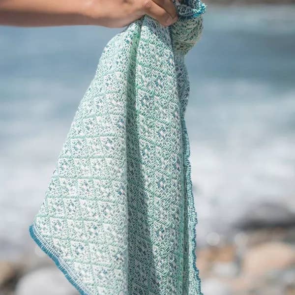 Chicoração - Wholesale Scarf - Women's - 100% Cotton Scarf - Flower Dark Turquoise | Water Green
