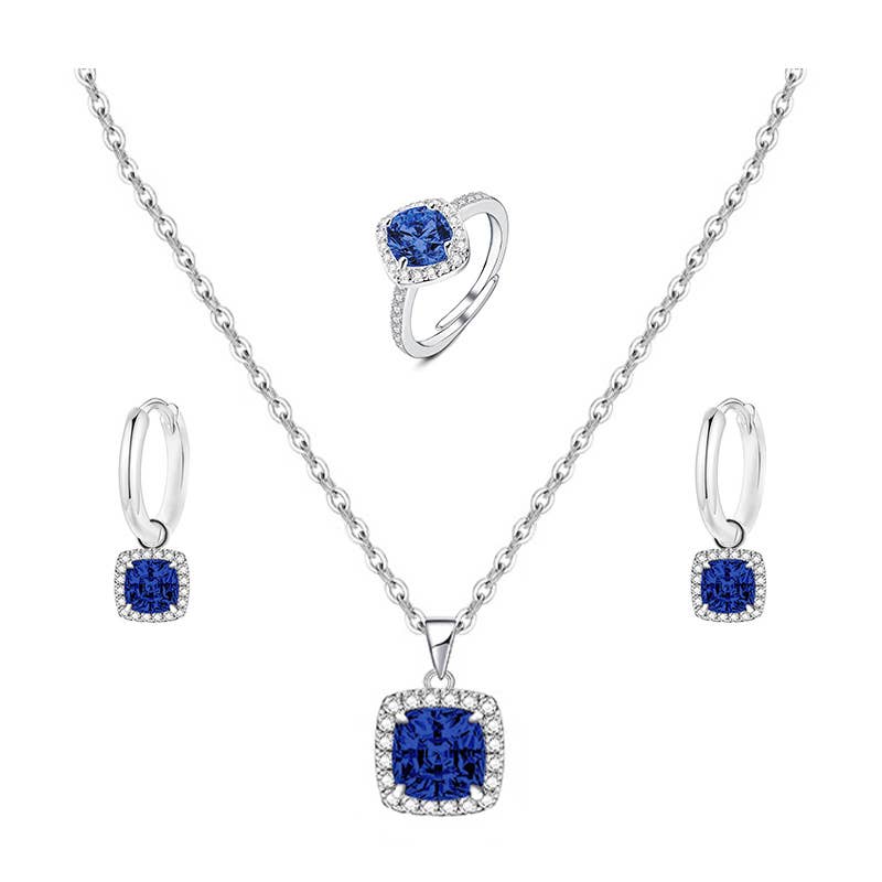 AMORINO SRL – wholesale Smycken – FÄRGAD KVADRATISK ZIRKONSET - MY25496B472/B471/B4702