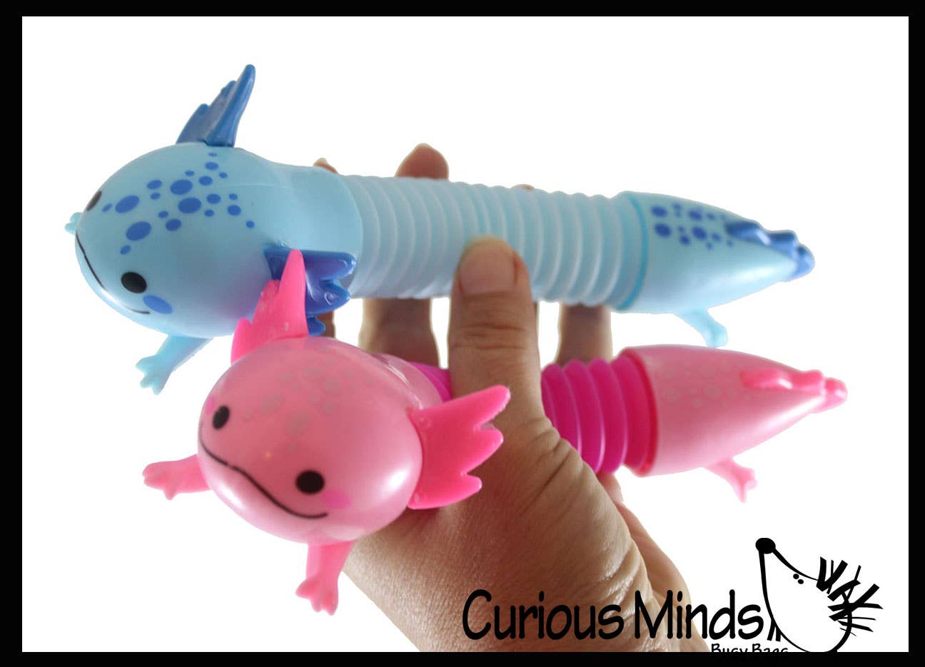 Curious Minds Toys – Brinquedo Fidget - Crianças por atacado – 1 Giro Axolotl Pull e Pop Snap Animal Expandindo Fidget3