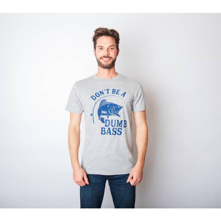 Gris chiné clair Ne sois pas un idiot de poisson T-shirt de pêche amusant Graphique de pêche en vente sur Faire