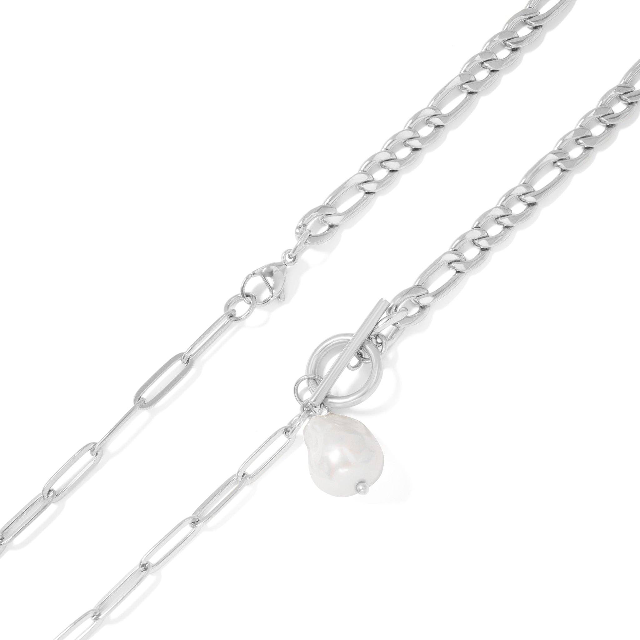 WJW - Wholesale Pendant/Charm Necklace - 18K Gold PVD Toggle Clasp Freshwater Pearl Charm Necklace6