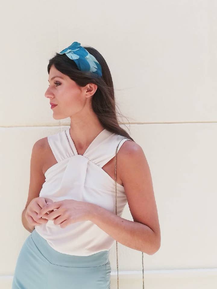 DIADEMA DE PLUMAS PATO para venta al por mayor de CAPELLINA