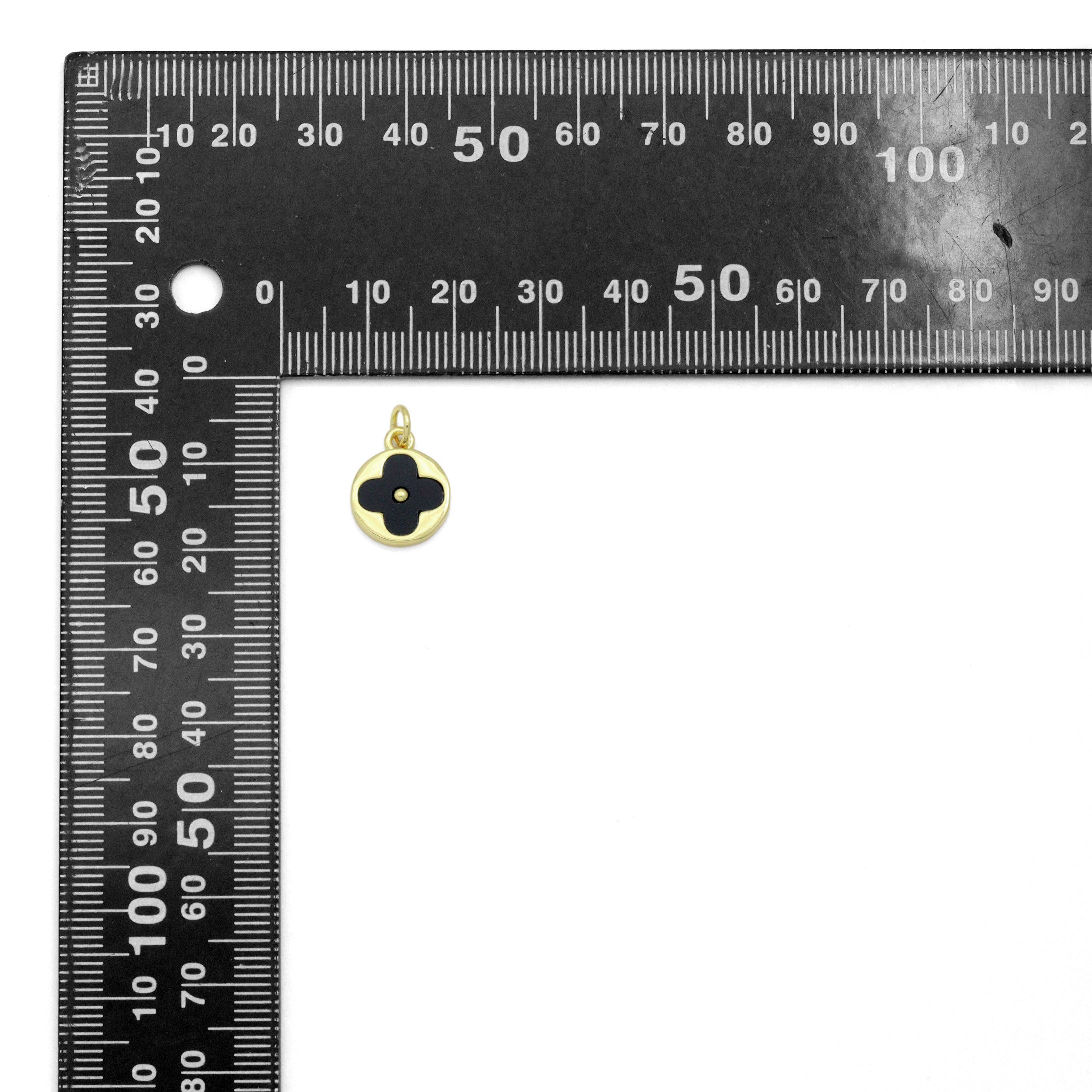 BestBeads&Beyond - Wholesale Individual Charm/Pendant - Mother of Pearl Turquoise Clover Coin Pendant charm, Sku#LX9301