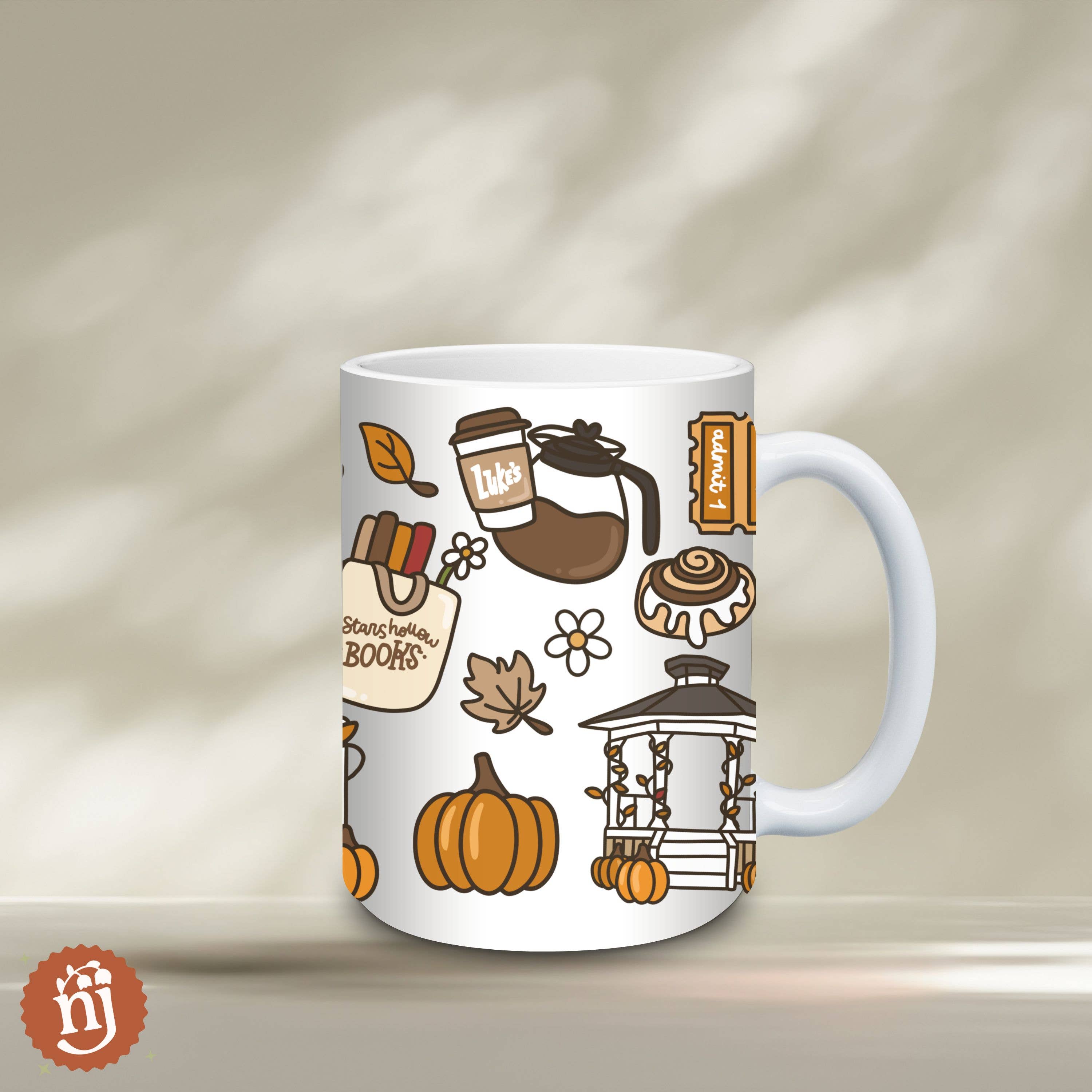 Nearly June Design Co – Engroshandel Kaffekrus – Gilmore Girls Efterår i Stars Hollow Keramikkrus2