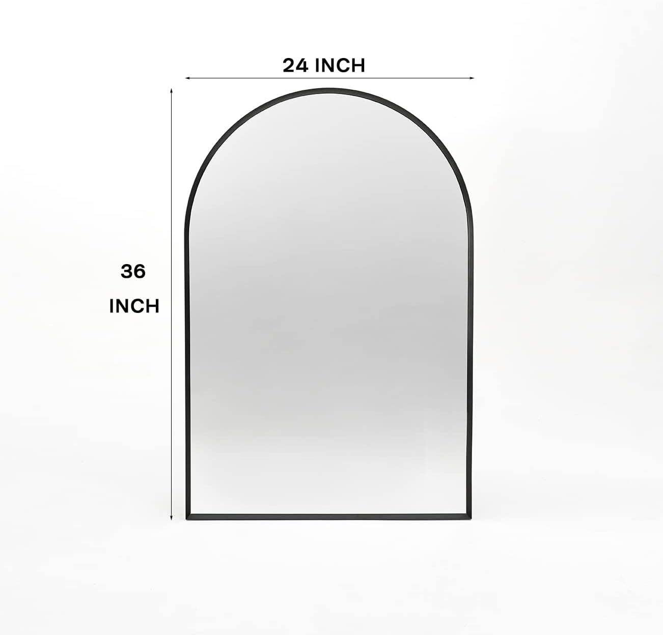 BlakOutlet - Wholesale Wall Mirror - 24x36 Inch Black Metal Framed Arched Wall Mirror3