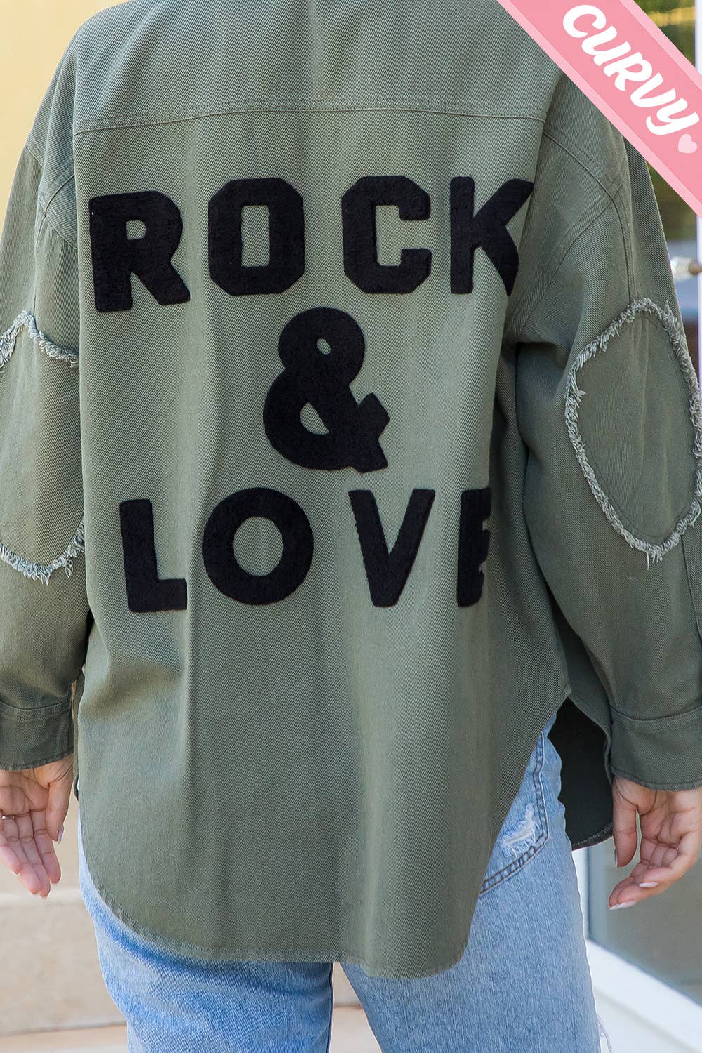 Sweet Lovely by Jen - Wholesale Shirt Jacket/Shacket - Women's - PLUS SIZE COTTON  SHACKET WITH EMBROIDER PATCH 31