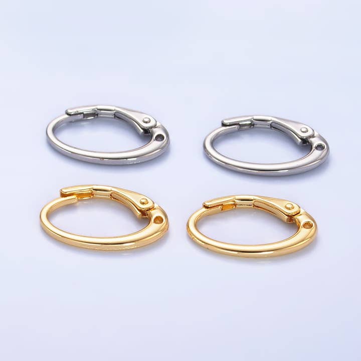 24K Gold Filled 15mm Vintage Minimalist Huggie Earrings Findings in Gold & Silver | Z1089 for wholesale by Aim Eternal