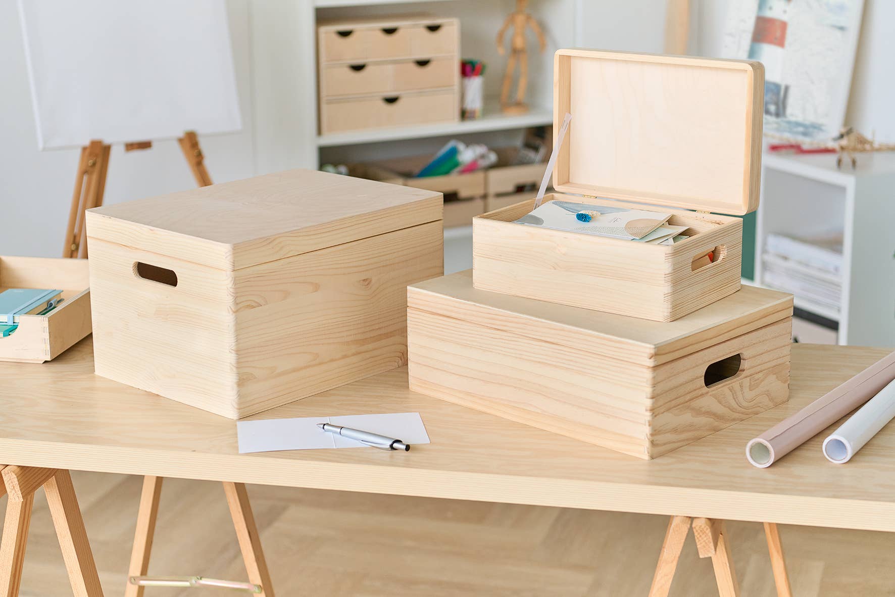 Zeller Present - Wholesale Decorative Box - Multipurpose Box with Lid, Softwood FSC 100% #11