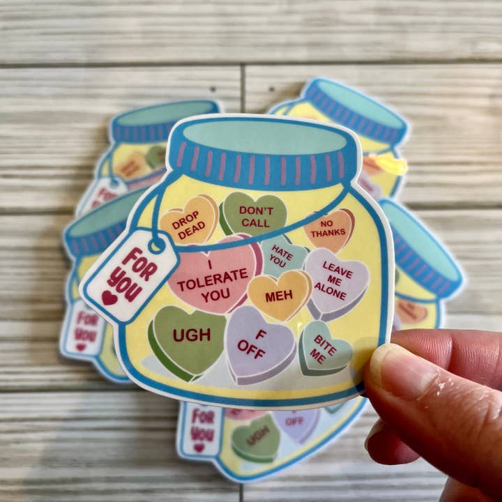 Graceful Darkness, LLC - Wholesale Sticker - Anti-Valentine Hearts, Vinyl Sticker