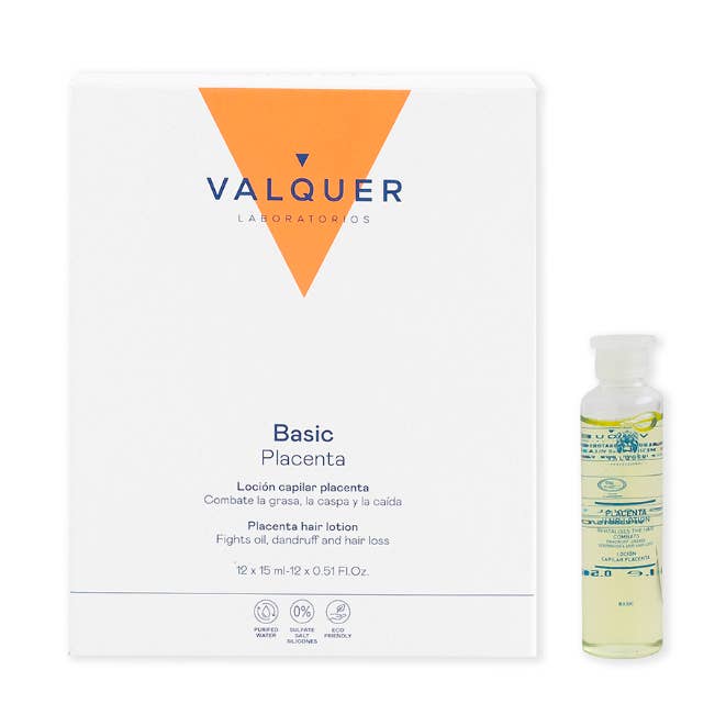 Placenta hår lotion - 12x15 ml for engroshandel hos Valquer Laboratorios