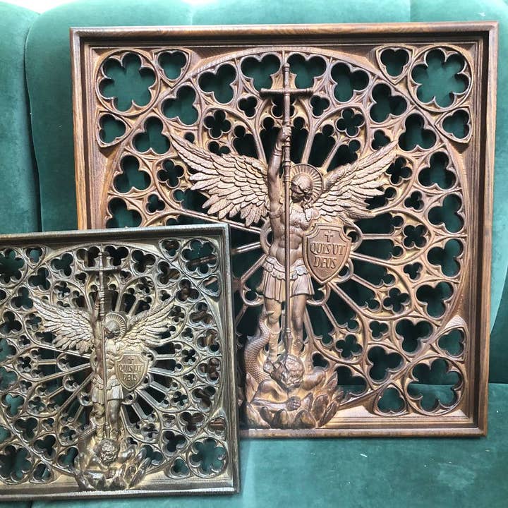 KozakWorkshop – Engroshandel 3D-vægkunst – Ærkeenglen Michael kristen håndlavet dekoration personlig gave8