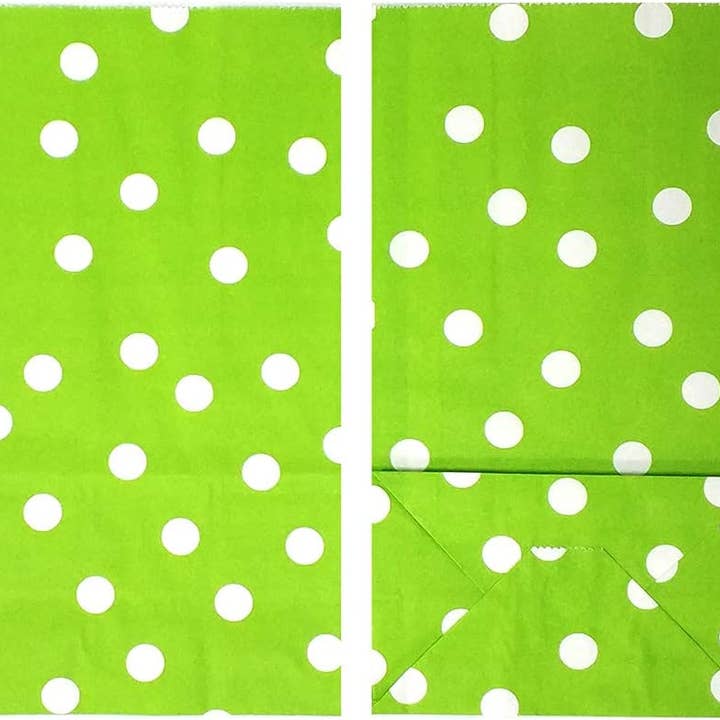 Wrapaholic Gifts & Packing Company - Wholesale Party Favor Bag/Box - Polka Dot Favor Bags for Party(5.1x3.1x9.4 inch Green 25CT)