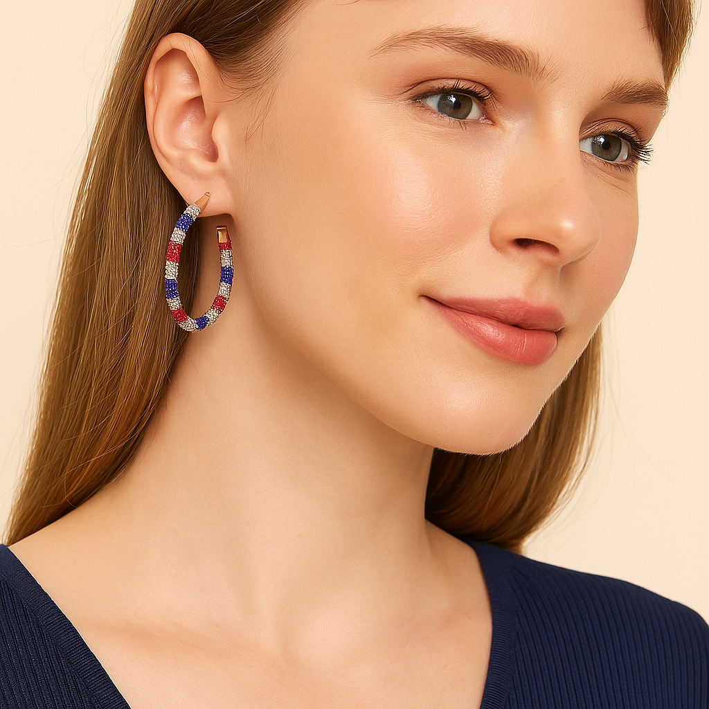 The Bling Barn - Vente Créoles - Boucles d'oreilles créoles étoilées4