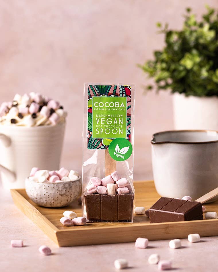 Cocoba – wholesale Hot cocoa spoon – Vegan Marshmallow Milk Chocolate Hot Chocolate Spoon1
