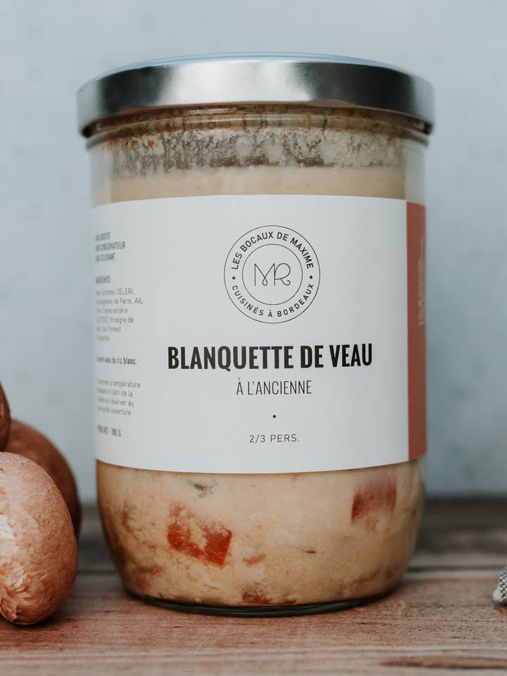 Gammeldags kalveblanquette for engroshandel hos Les bocaux de Maxime