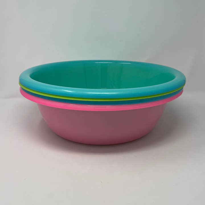 USA HomeMax - Wholesale Laundry Basket - 14.5" Round Plastic Tub Assorted Colors0