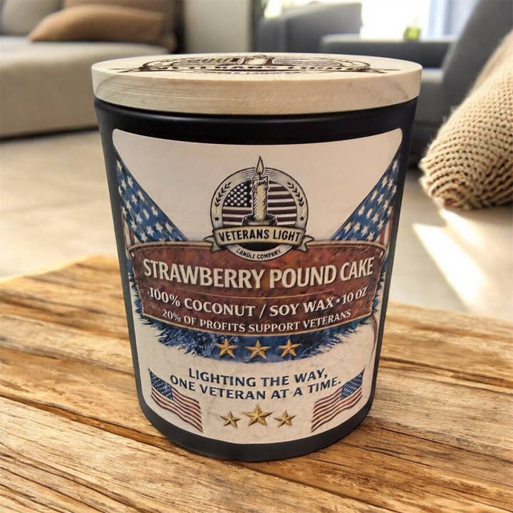 Strawberry Pound Cake| Sweet Baked Vanilla & Berry Scent for wholesale by Veterans Light Candle Company