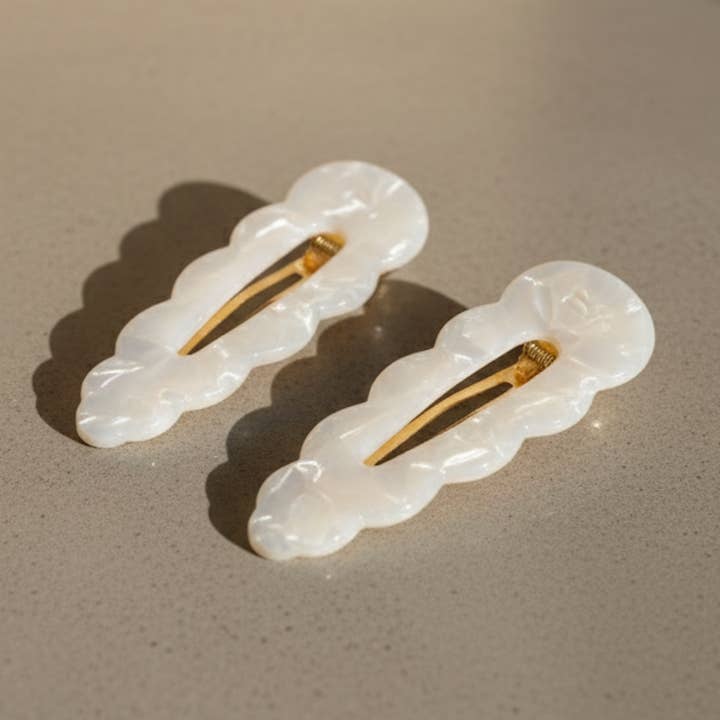 Peignee Paris - Wholesale Hair Clip - Women's - Signature Hair Clips - Mother of Pearl (pair)0